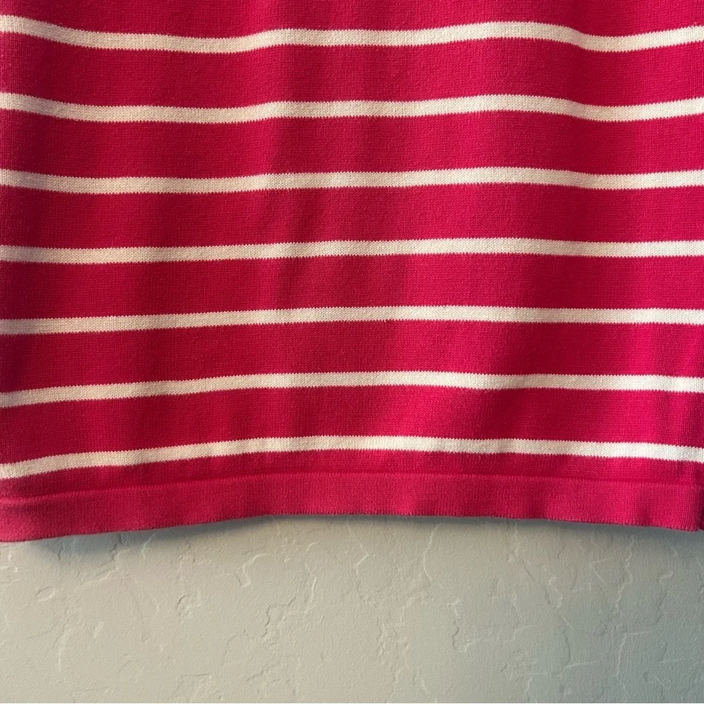 ⭐️Baby Gap light gray, pink and white striped short sleeve sweater dress 5 yr